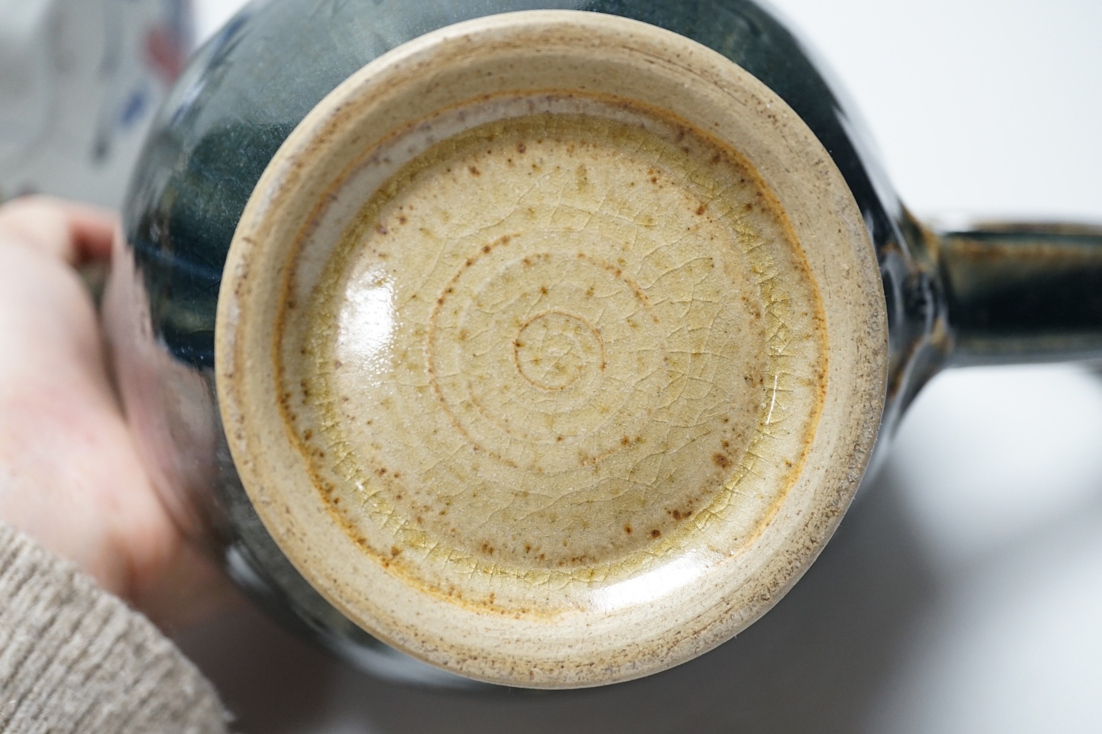 Three studio pottery teapots, 18cm